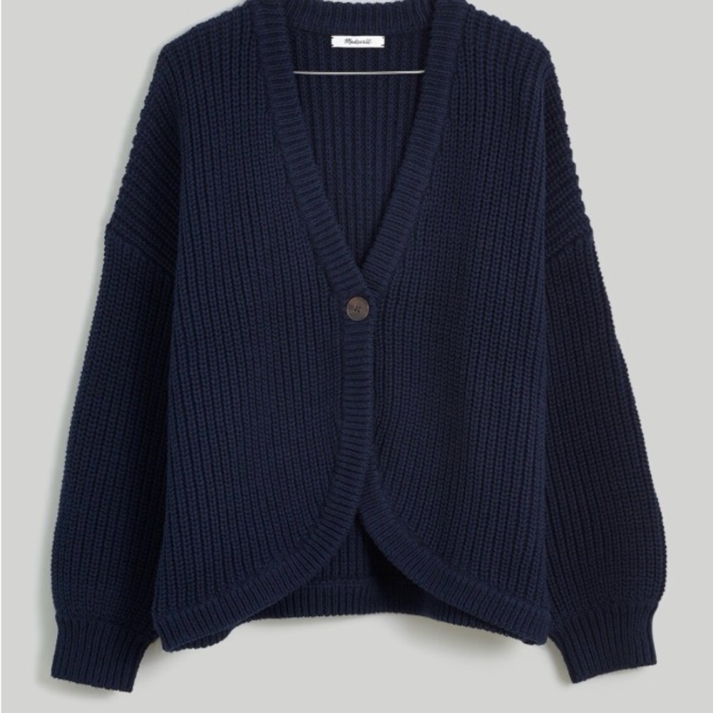 Madewell shirttail cardigan sweater - deep indigo, XL